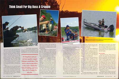 Spread two of Think Small For Big Bass & Crappie feature