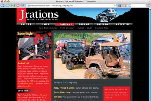 J Rations Section Web Page